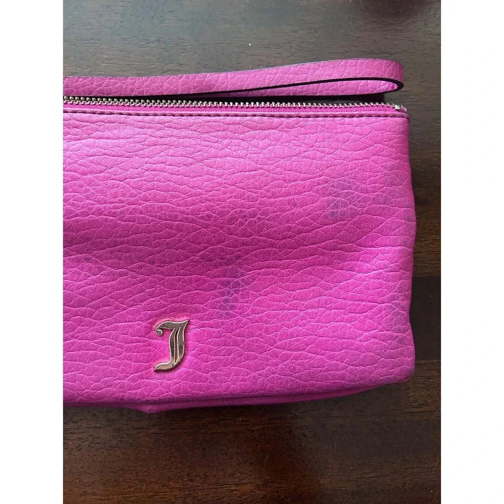 Vintage Juicy Couture Hot Pink Wristlet Clutch Pouch Purse Embellished‎ 